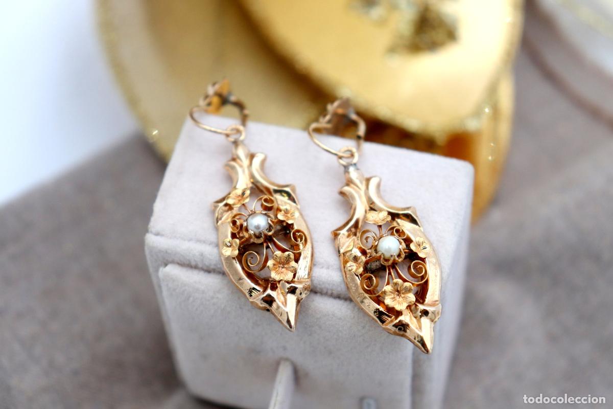 Joyeria: Pendientes de oro de 19,2 quilates con perlas - Foto 5