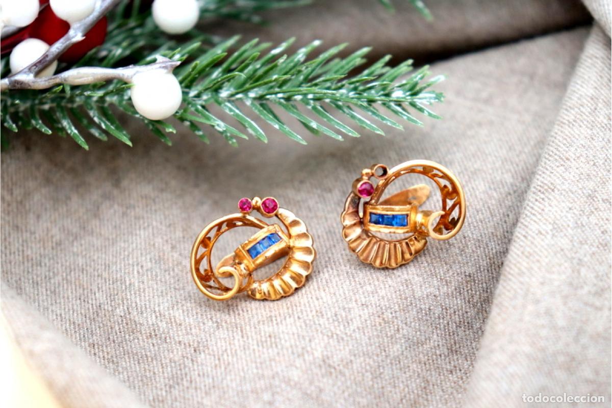 Joyeria: Pendientes de oro de 19,2 quilates - Art D&eacute;co - Foto 4