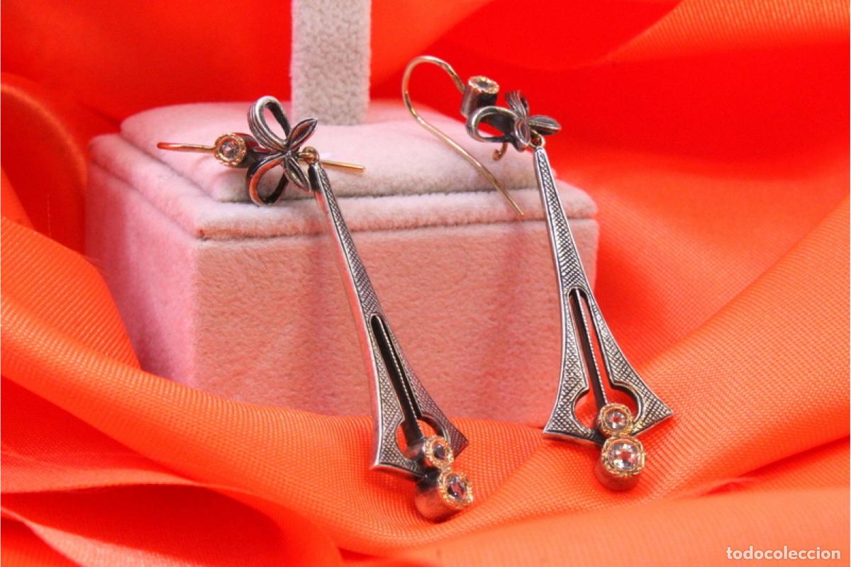 Joyeria: Pendientes en oro y plata de 19,2K. - Foto 1
