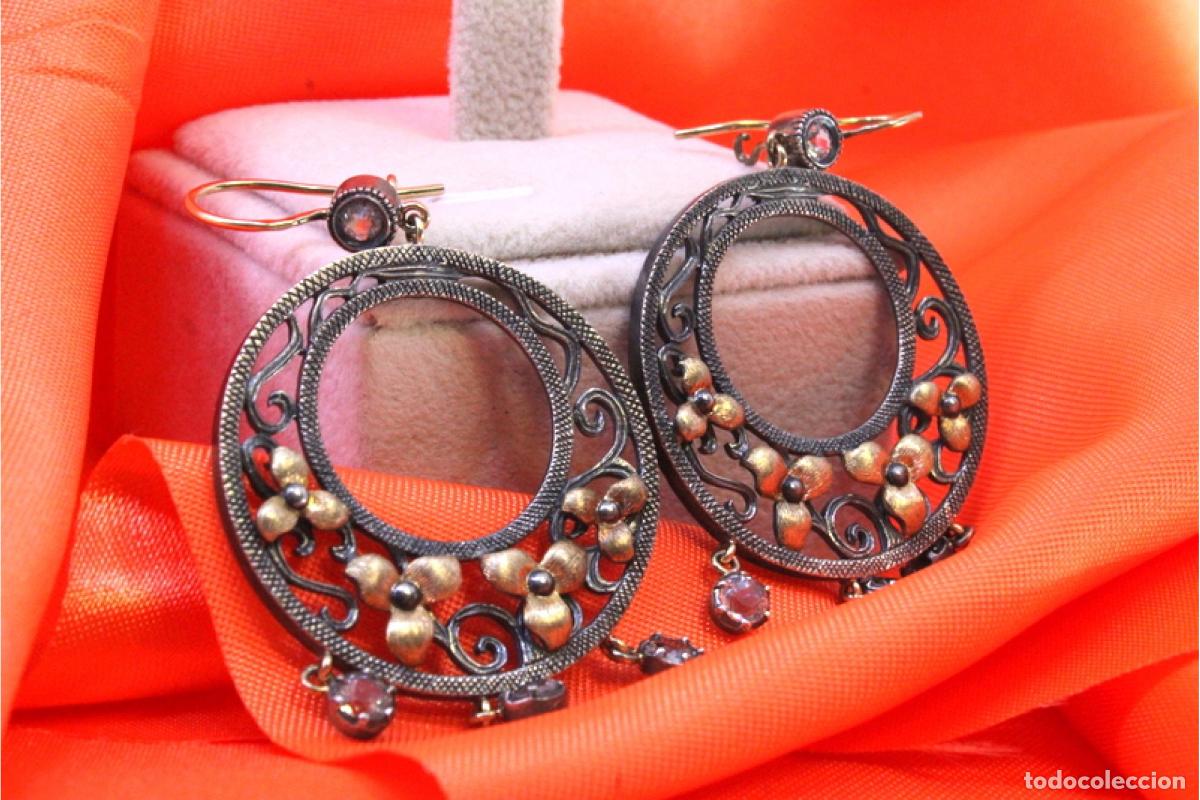 Joyeria: Pendientes en oro y plata de 19,2K. - Foto 2