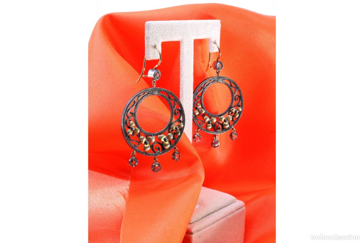 Joyeria: Pendientes en oro y plata de 19,2K. - Foto 3