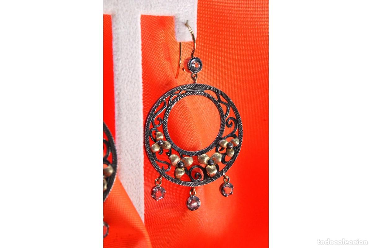 Joyeria: Pendientes en oro y plata de 19,2K. - Foto 4