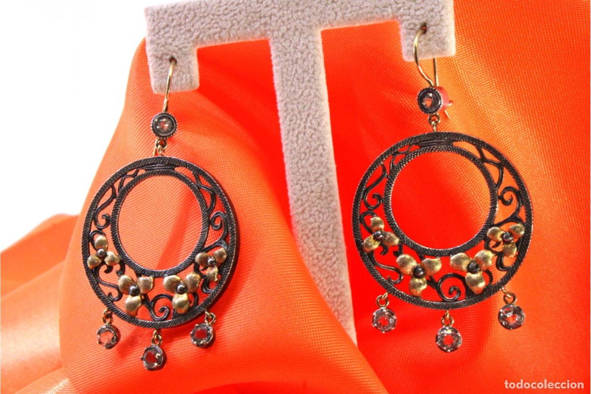 Joyeria: Pendientes en oro y plata de 19,2K. - Foto 6