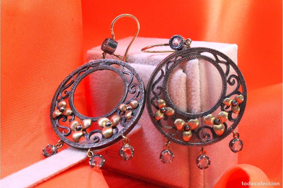 Joyeria: Pendientes en oro y plata de 19,2K. - Foto 1