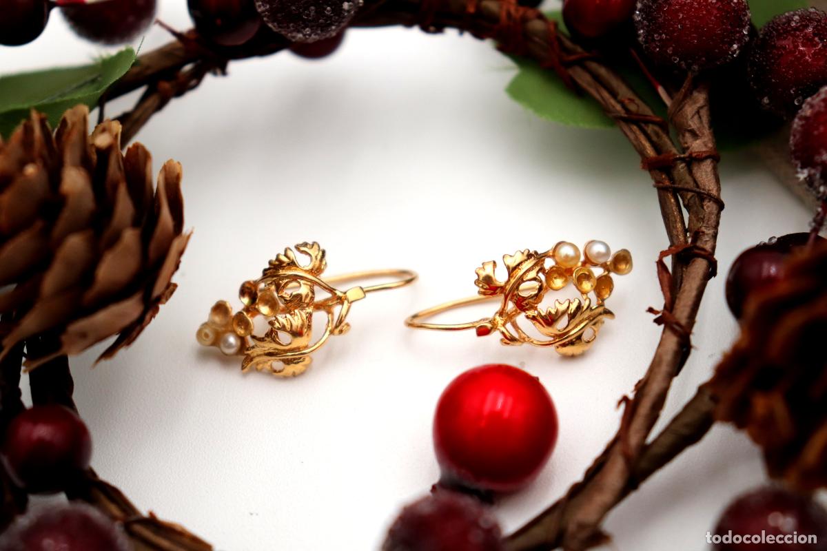 Joyeria: Pendientes de oro de 19,2 quilates con perlas - Foto 1