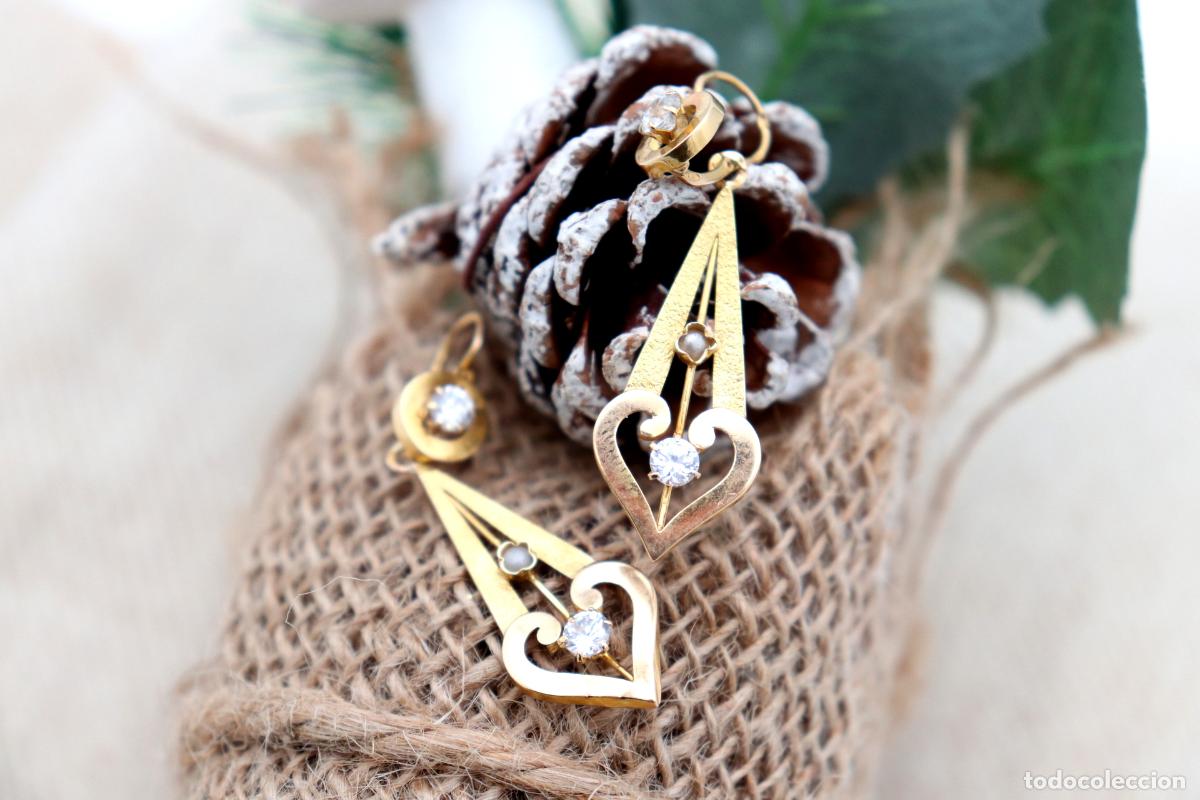 Joyeria: Pendientes de oro de 19,2 quilates con perlas - Foto 2