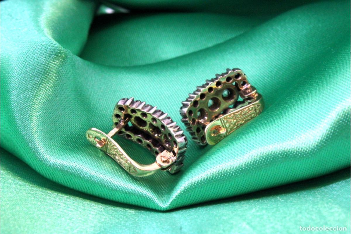 Joyeria: Pendientes en oro de 19,2K y plata con diamantes. - Foto 5