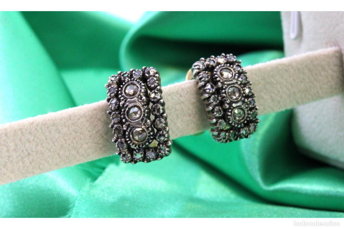 Joyeria: Pendientes en oro de 19,2K y plata con diamantes. - Foto 9