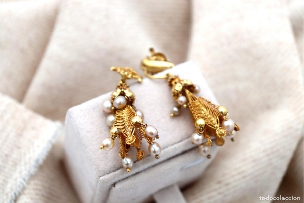 Joyeria: Pendientes de oro de 19,2 quilates con perlas - Foto 4