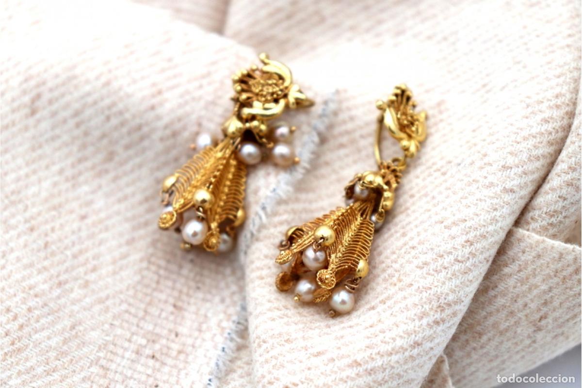 Joyeria: Pendientes de oro de 19,2 quilates con perlas - Foto 7