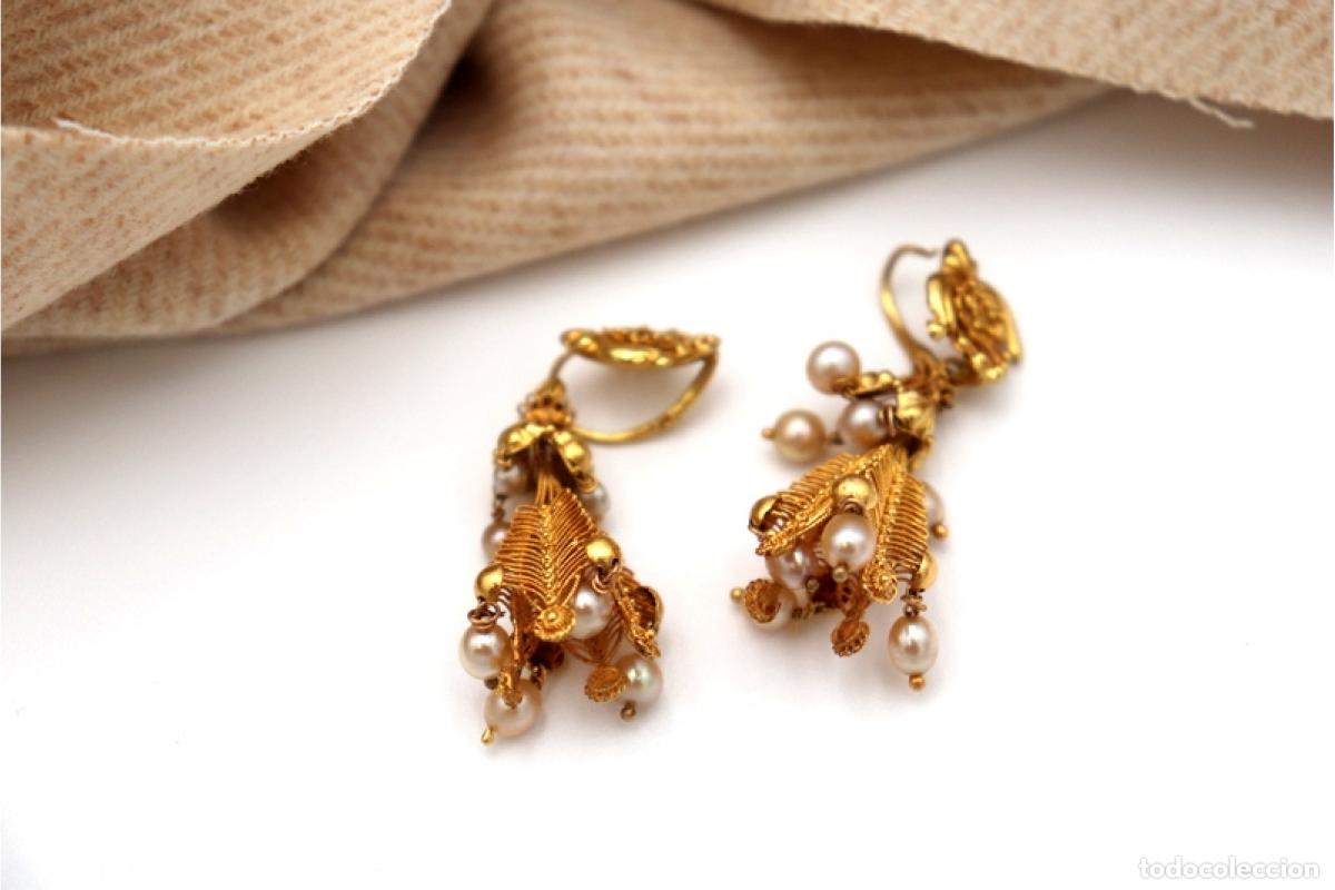 Joyeria: Pendientes de oro de 19,2 quilates con perlas - Foto 1