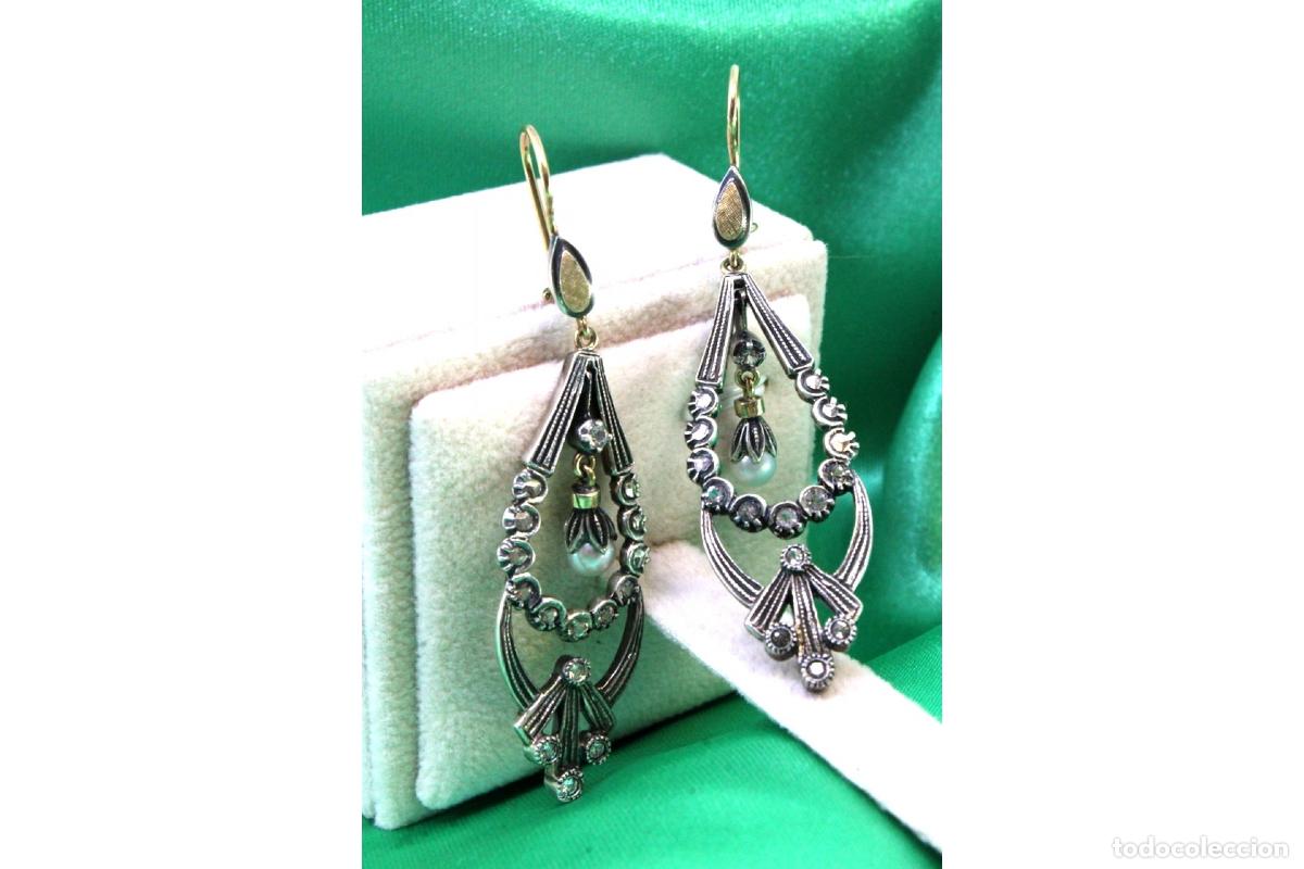 Joyeria: Pendientes en oro de 19,2K y plata con perlas. - Foto 4