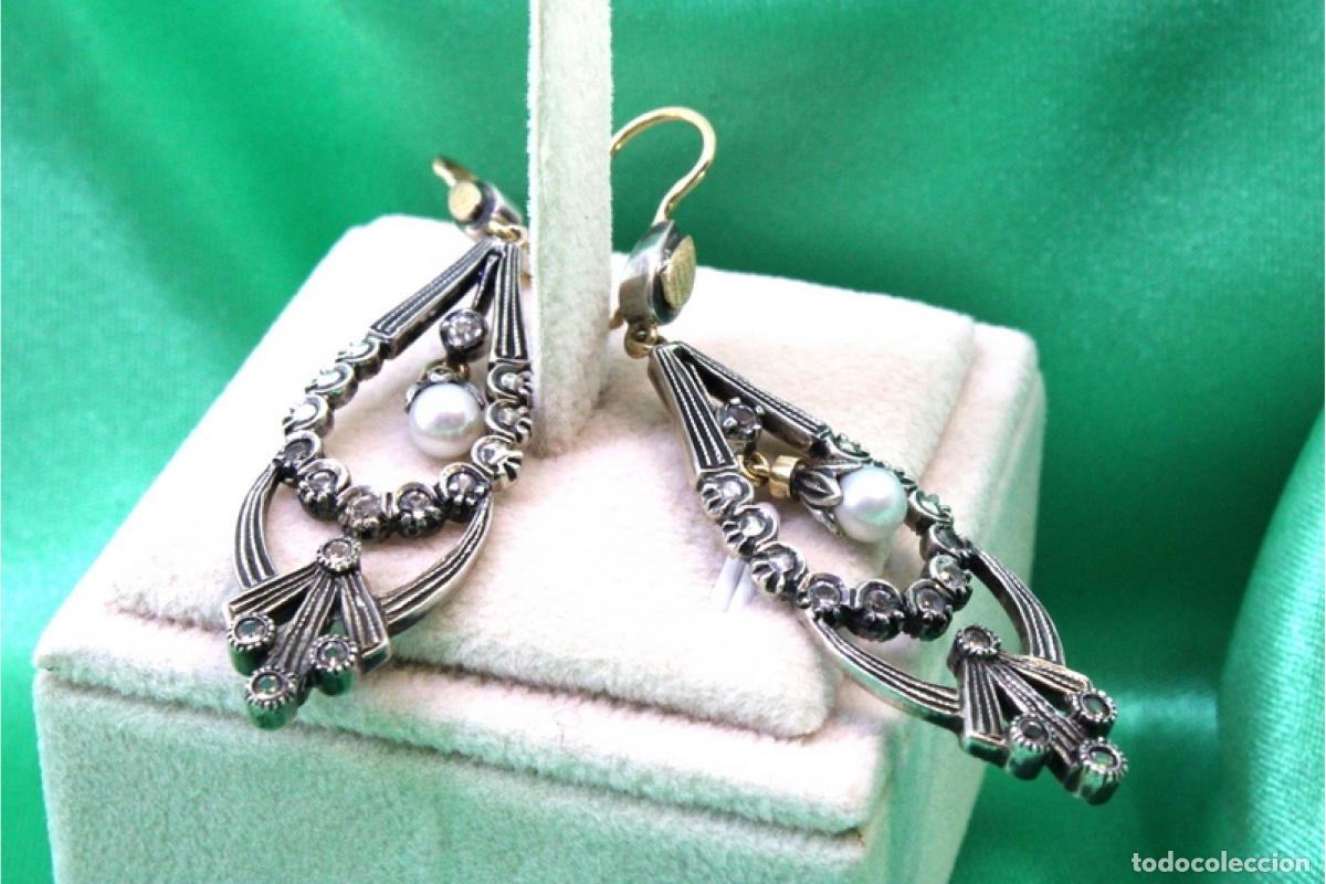 Joyeria: Pendientes en oro de 19,2K y plata con perlas. - Foto 5