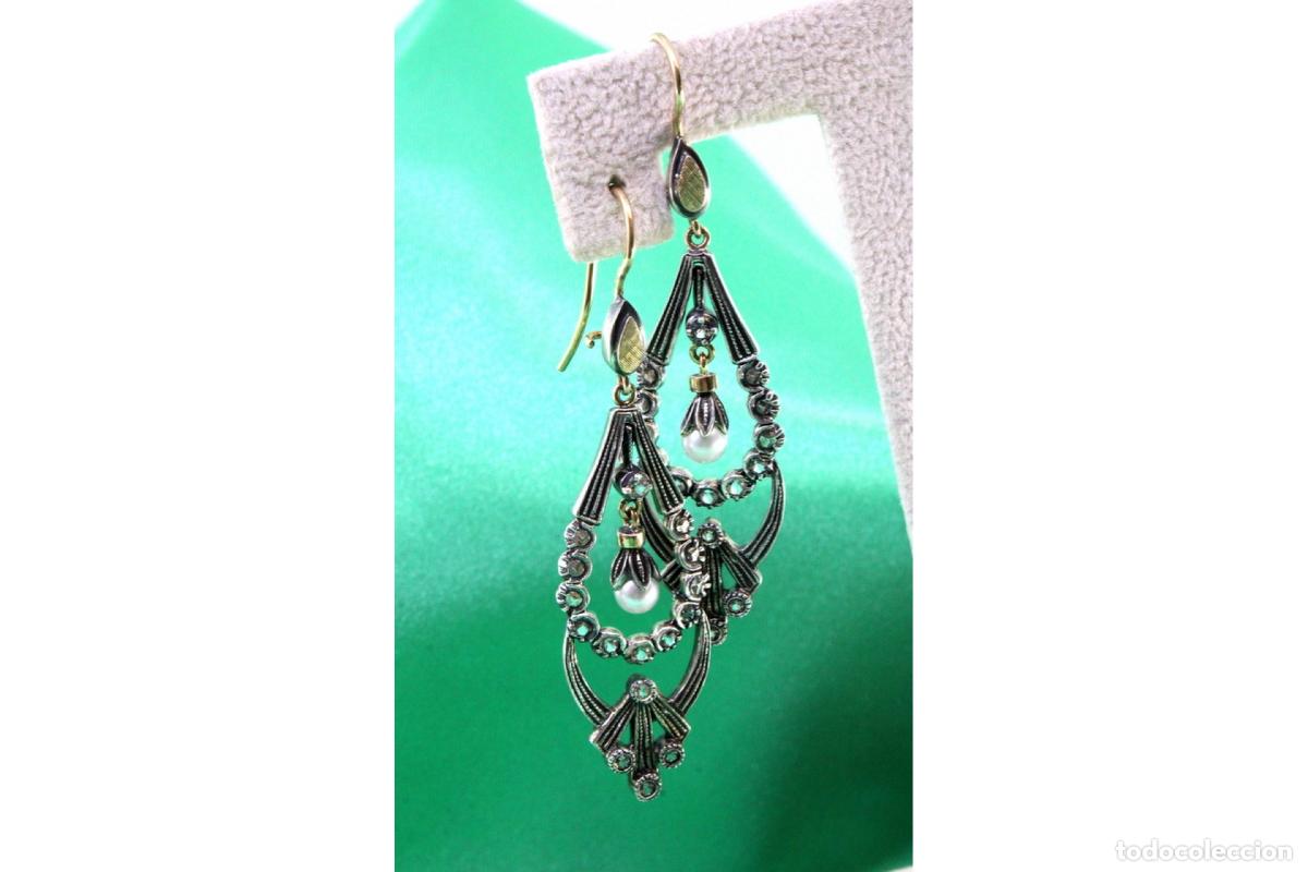 Joyeria: Pendientes en oro de 19,2K y plata con perlas. - Foto 6