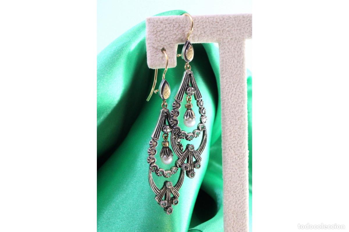 Joyeria: Pendientes en oro de 19,2K y plata con perlas. - Foto 7