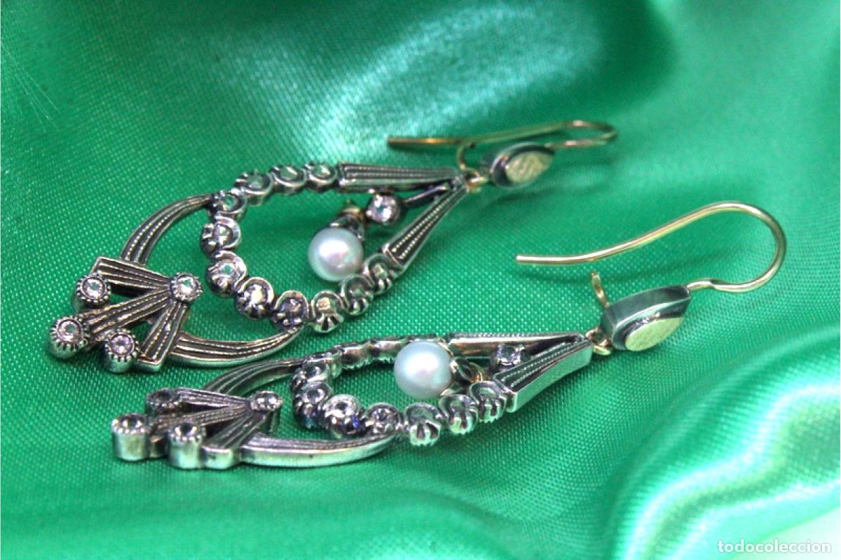Joyeria: Pendientes en oro de 19,2K y plata con perlas. - Foto 8