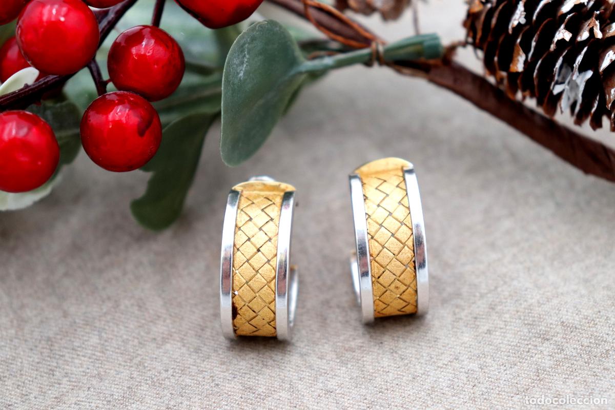 Joyeria: Pendientes en oro bicolor de 19,2K. - Foto 3