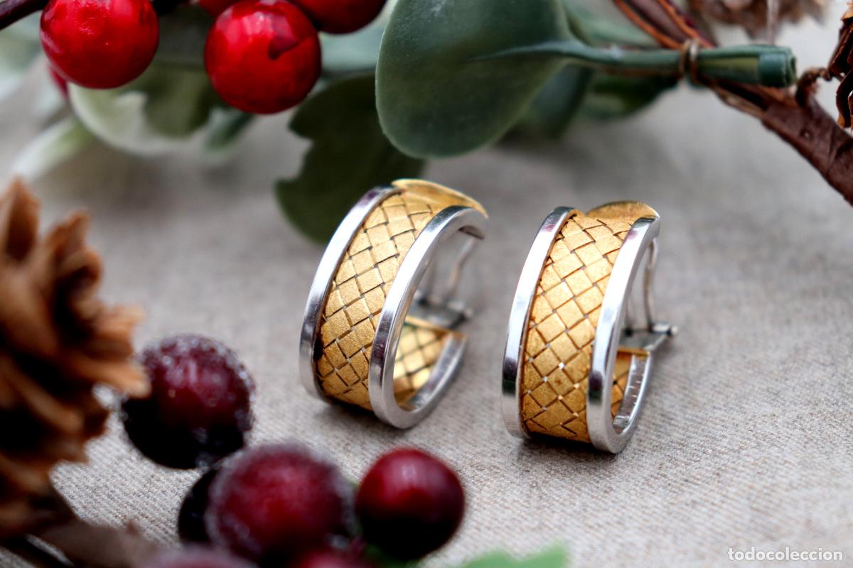 Joyeria: Pendientes en oro bicolor de 19,2K. - Foto 4