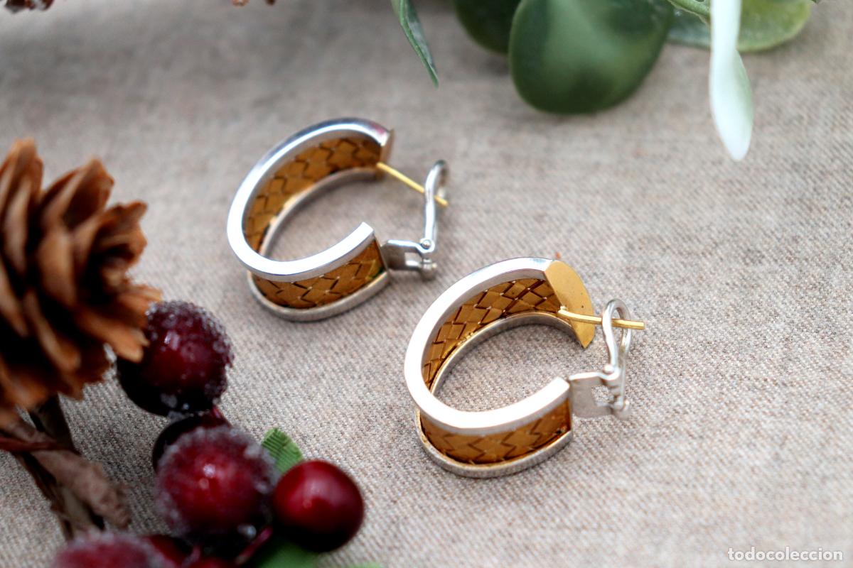 Joyeria: Pendientes en oro bicolor de 19,2K. - Foto 5