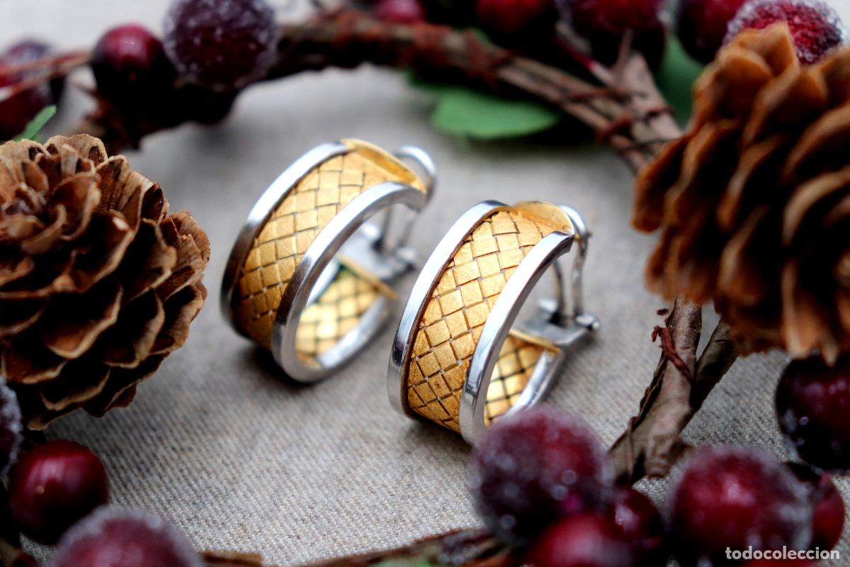 Joyeria: Pendientes en oro bicolor de 19,2K. - Foto 1