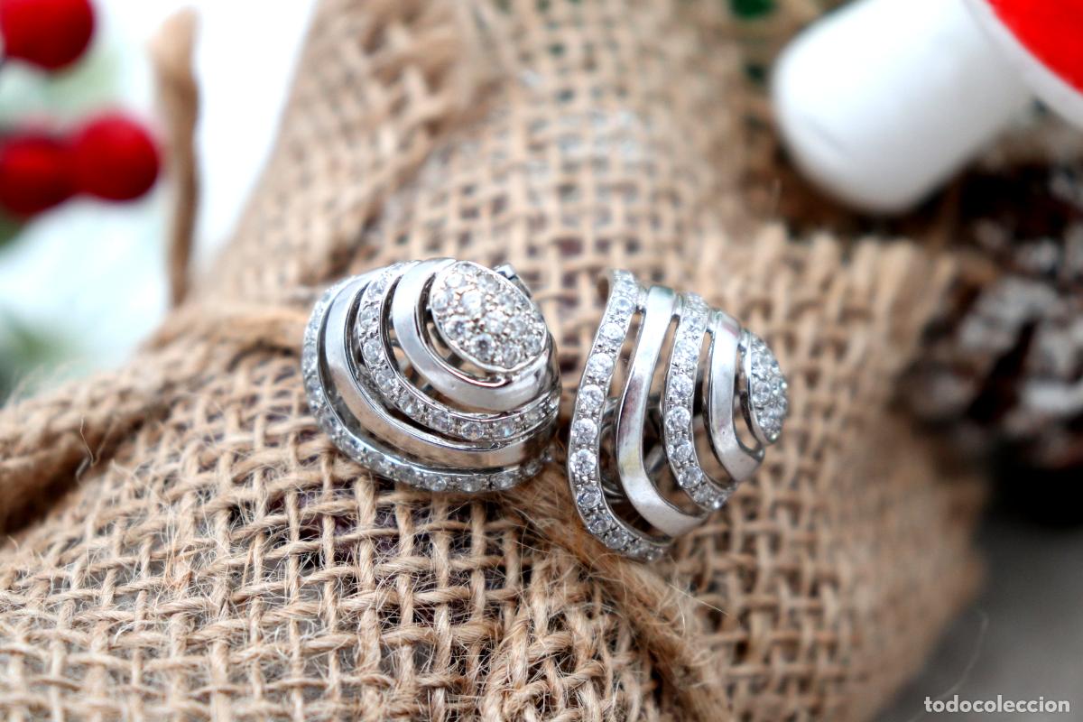 Joyeria: Pendientes en oro blanco de 19,2K. - Foto 2