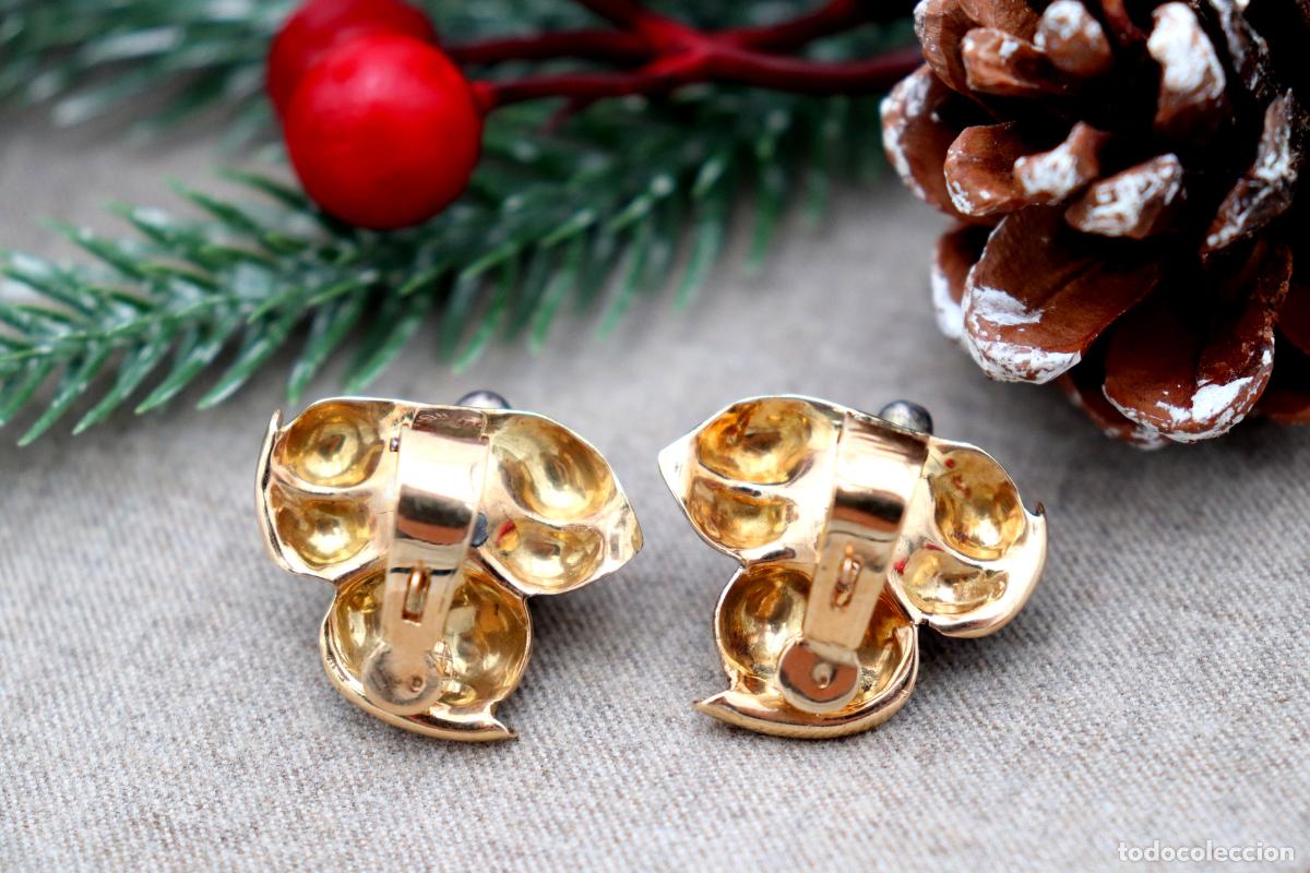 Joyeria: Pendientes en oro de 19,2K y plata con diamantes. - Foto 5