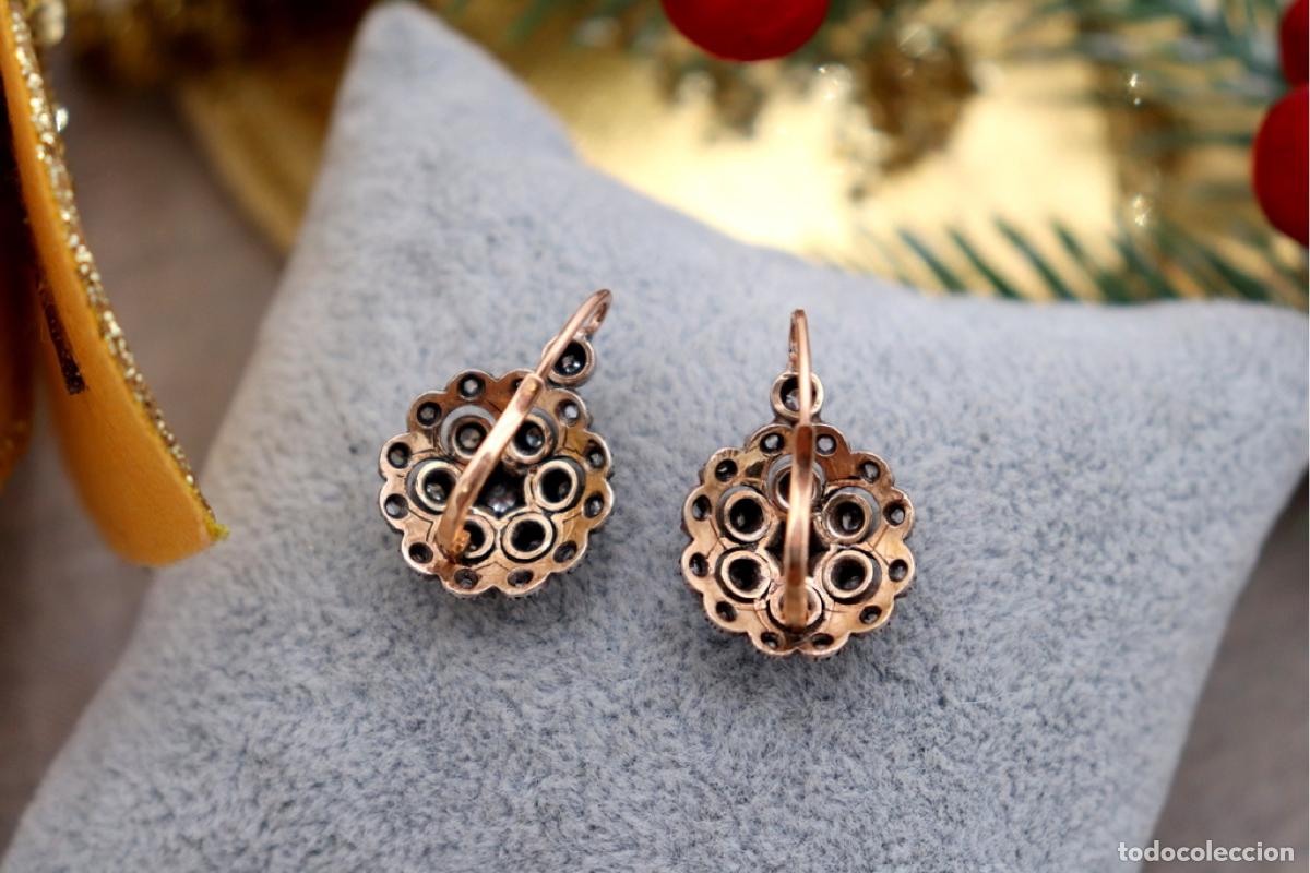 Joyeria: Pendientes en oro de 19,2K y plata con diamantes. - Foto 5