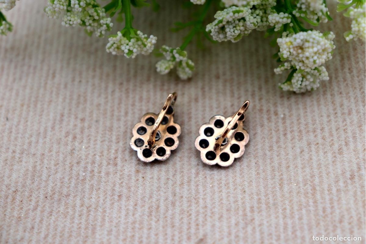 Joyeria: Pendientes en oro de 19,2K y plata con diamantes. - Foto 4