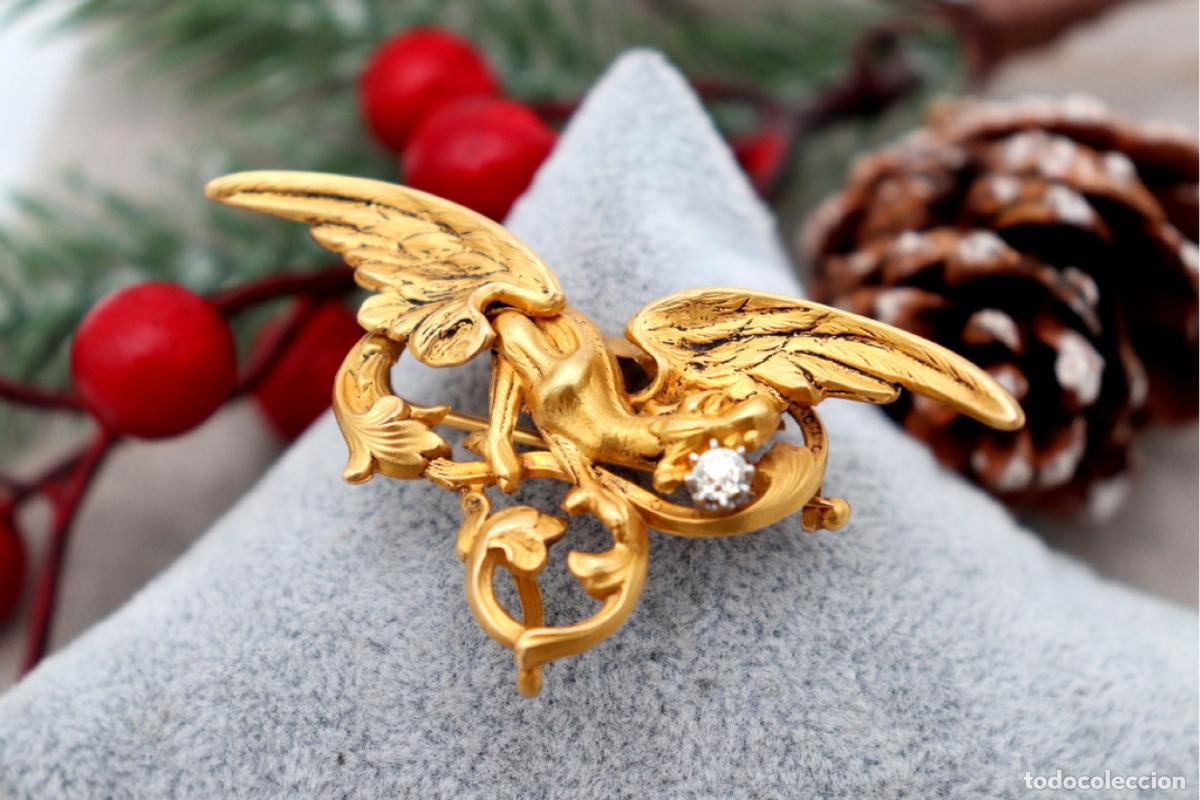 Joyeria: Broche de oro de 18 quilates con diamantes - Ave - Foto 2