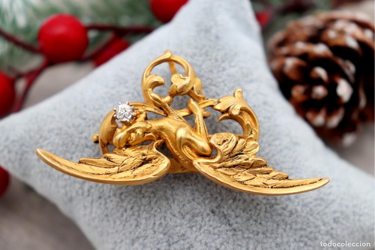 Joyeria: Broche de oro de 18 quilates con diamantes - Ave - Foto 3
