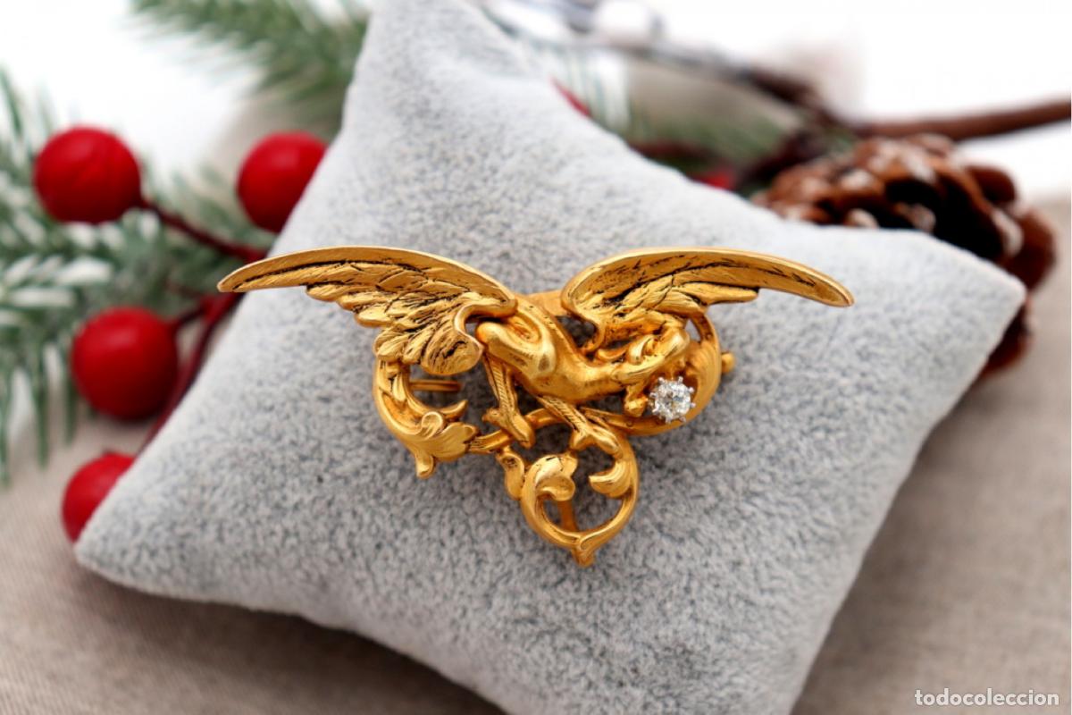 Joyeria: Broche de oro de 18 quilates con diamantes - Ave - Foto 7