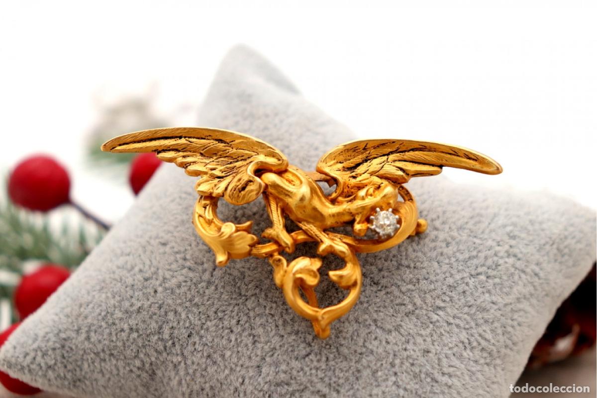 Joyeria: Broche de oro de 18 quilates con diamantes - Ave - Foto 8