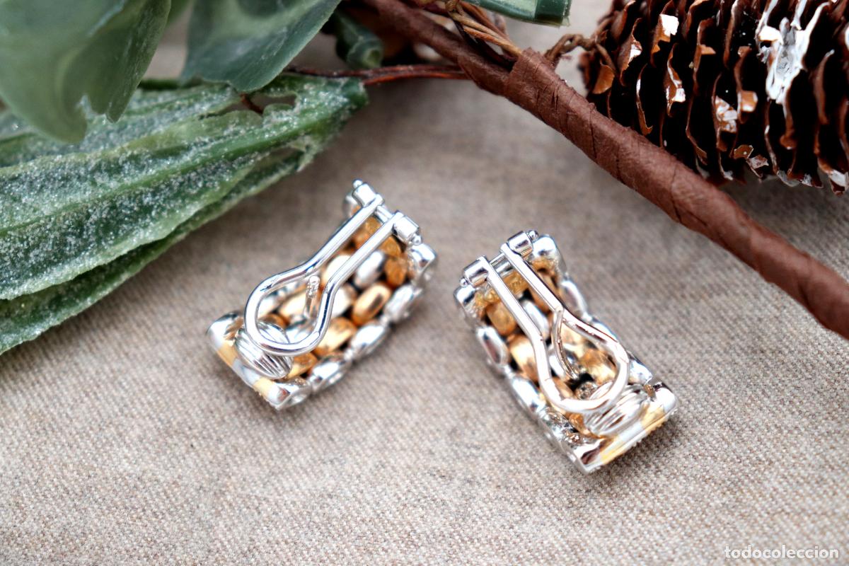 Joyeria: Pendientes en oro bicolor de 18 quilates con diamantes. - Foto 4