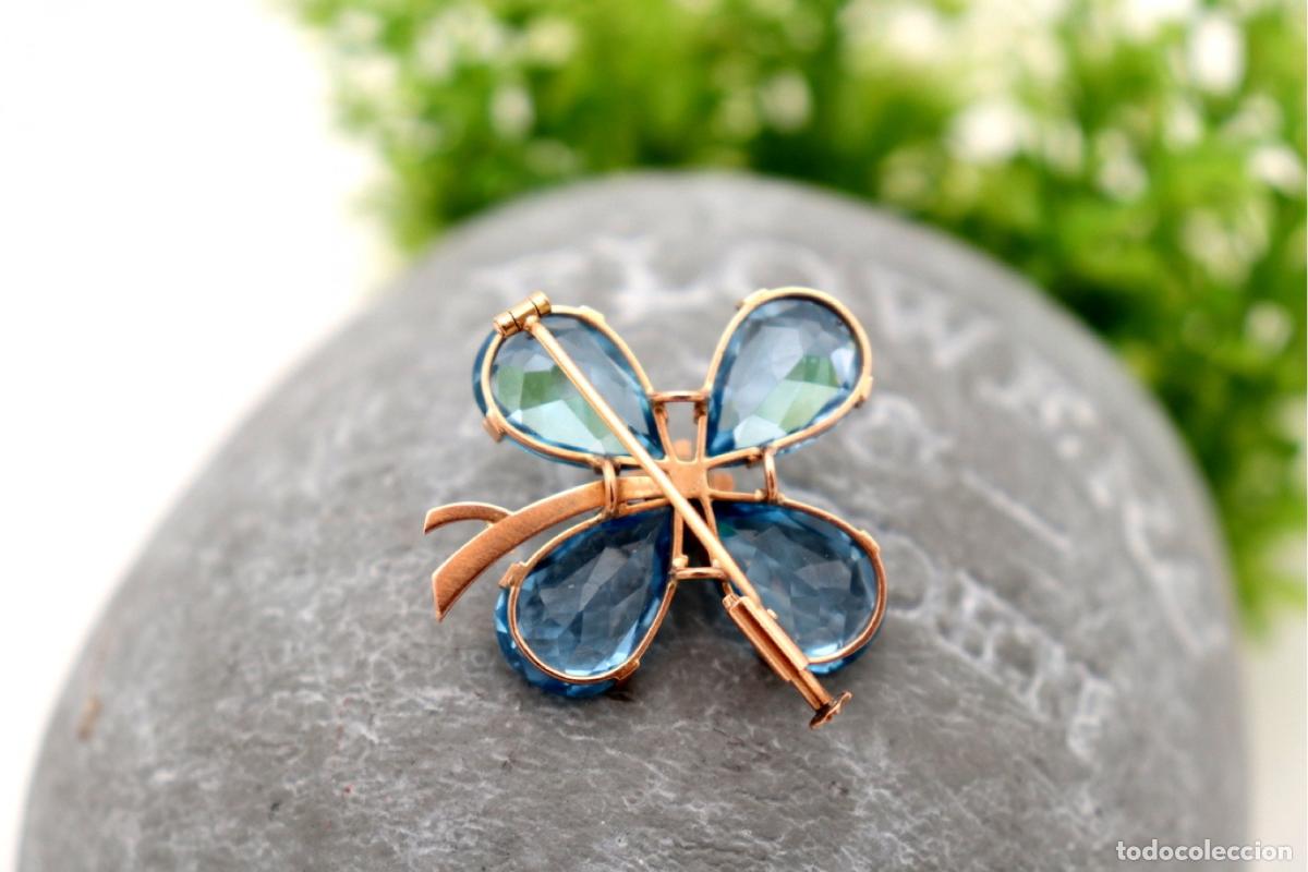 Joyeria: Broche de Oro de 18 quilates con Topacio y Perla - Flor - Foto 2