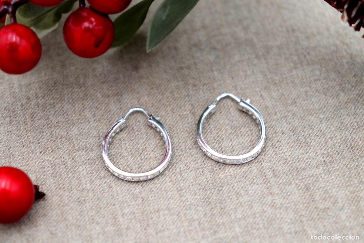 Joyeria: Pendientes en oro blanco de 19,2K. - Foto 2