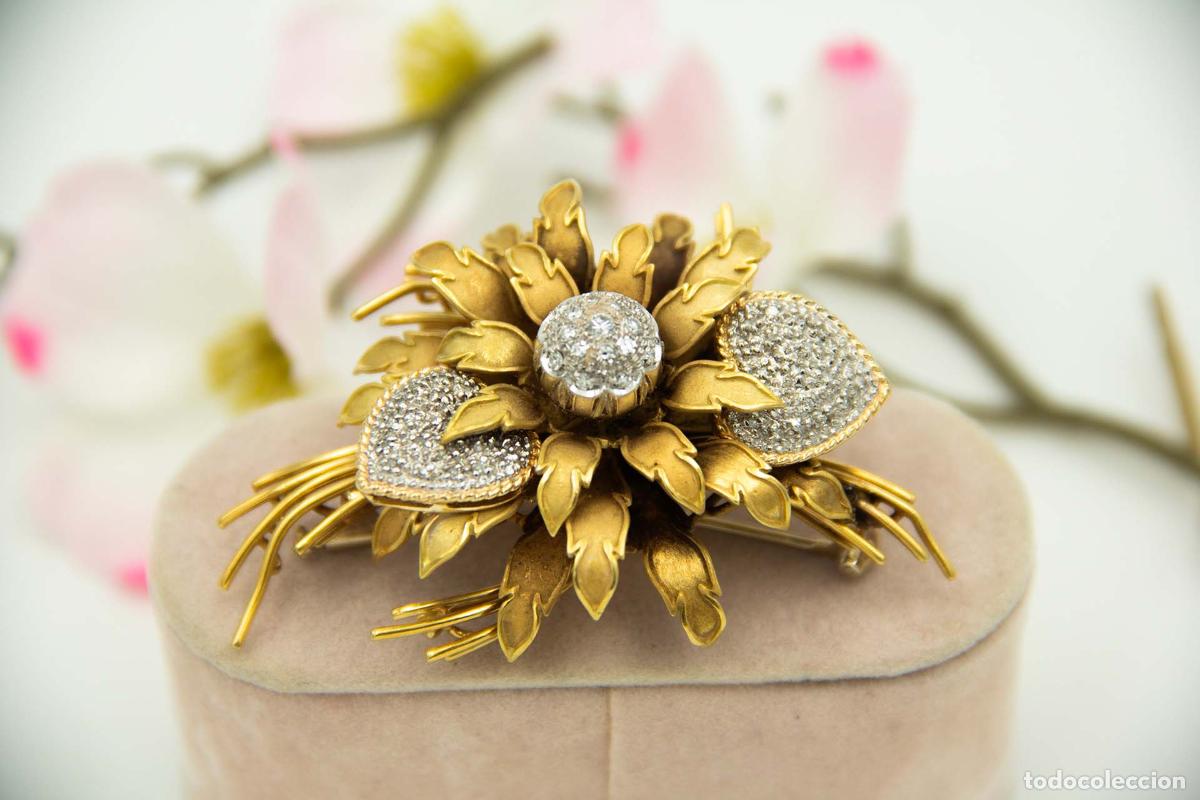 Joyeria: Broche de oro de 19,2 quilates con diamantes - Foto 1