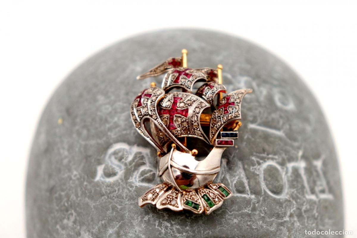 Joyeria: Broche de oro de 19,2 quilates con diamantes - Foto 3