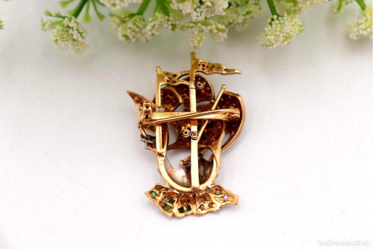 Joyeria: Broche de oro de 19,2 quilates con diamantes - Foto 4