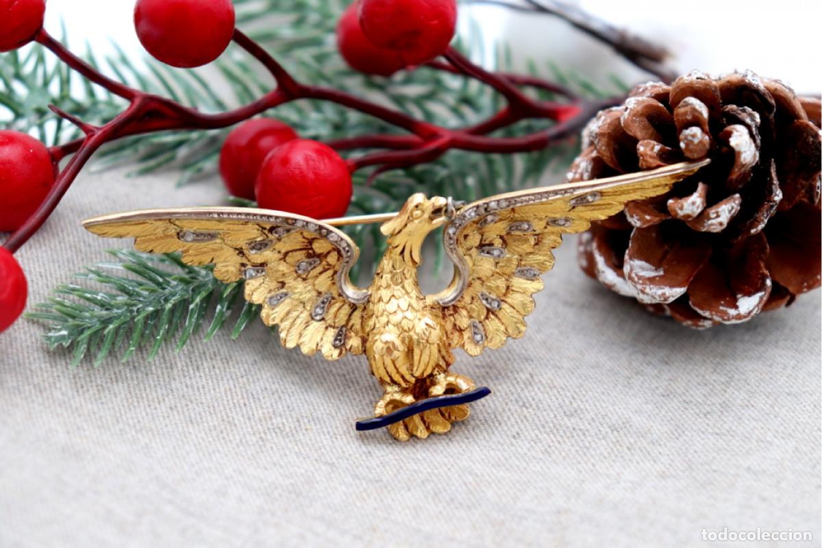 Joyeria: Broche de oro de 19,2 quilates con diamantes - &Aacute;guila - Foto 2