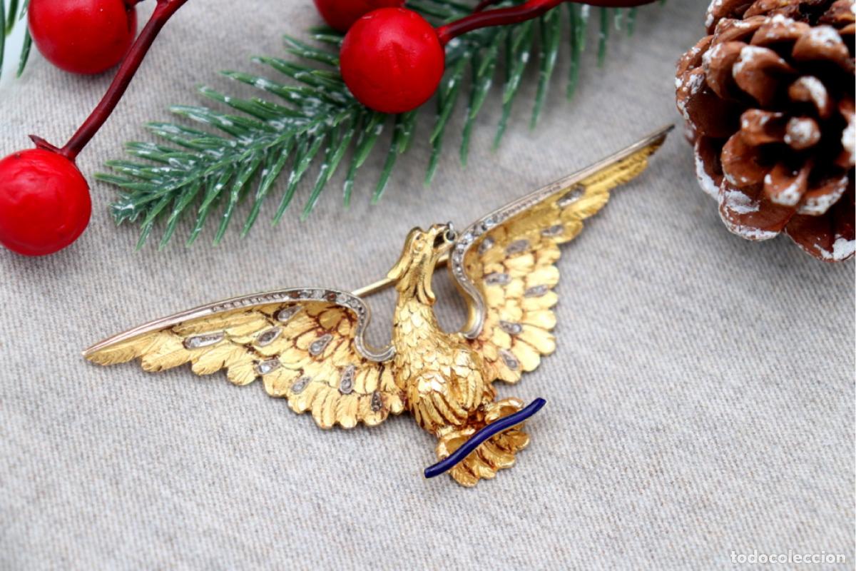 Joyeria: Broche de oro de 19,2 quilates con diamantes - &Aacute;guila - Foto 3