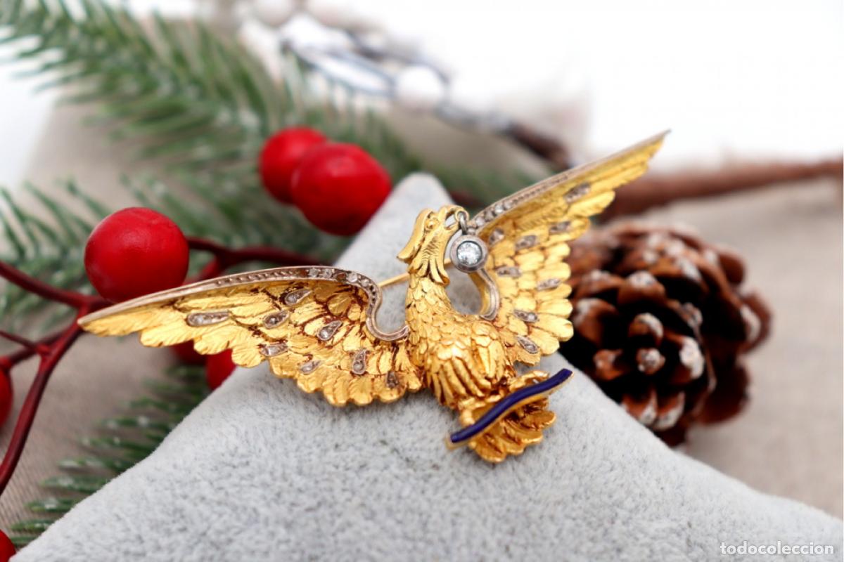 Joyeria: Broche de oro de 19,2 quilates con diamantes - &Aacute;guila - Foto 5