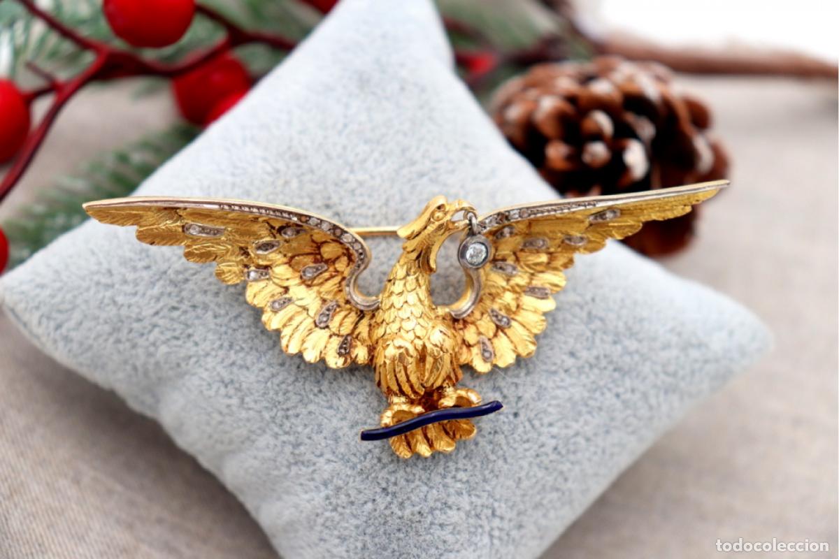 Joyeria: Broche de oro de 19,2 quilates con diamantes - &Aacute;guila - Foto 6