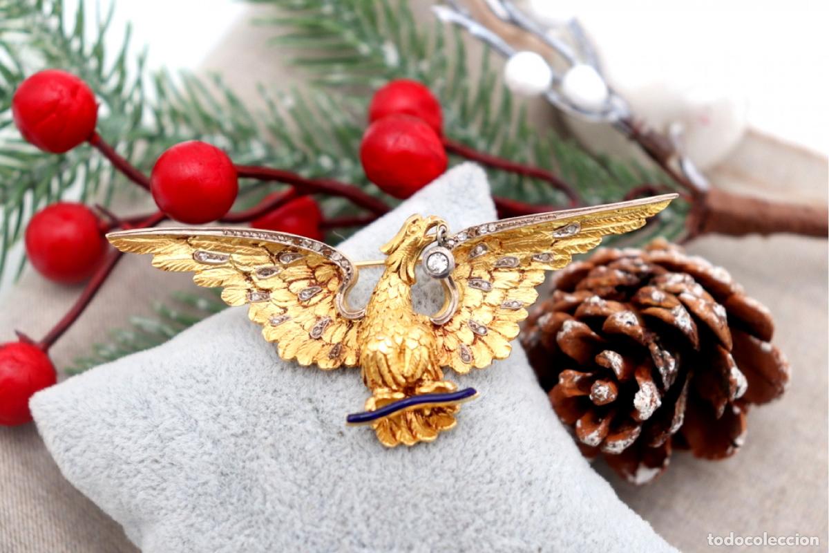 Joyeria: Broche de oro de 19,2 quilates con diamantes - &Aacute;guila - Foto 1