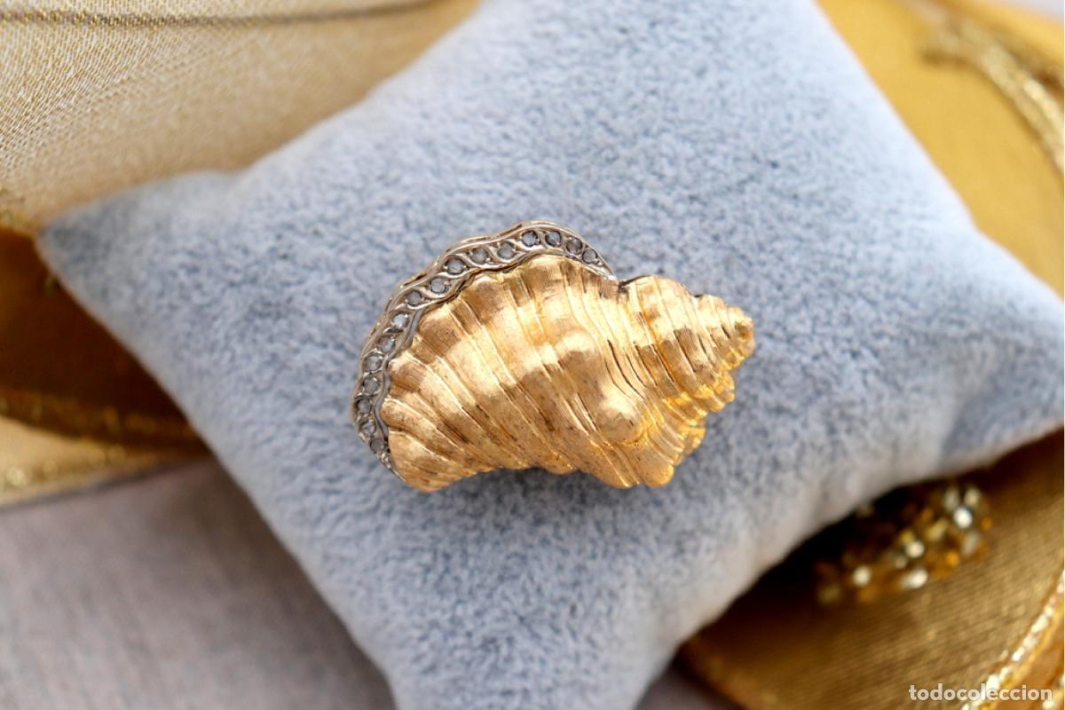 Joyeria: Broche de oro de 19,2 quilates con diamantes - Buzios - Foto 2