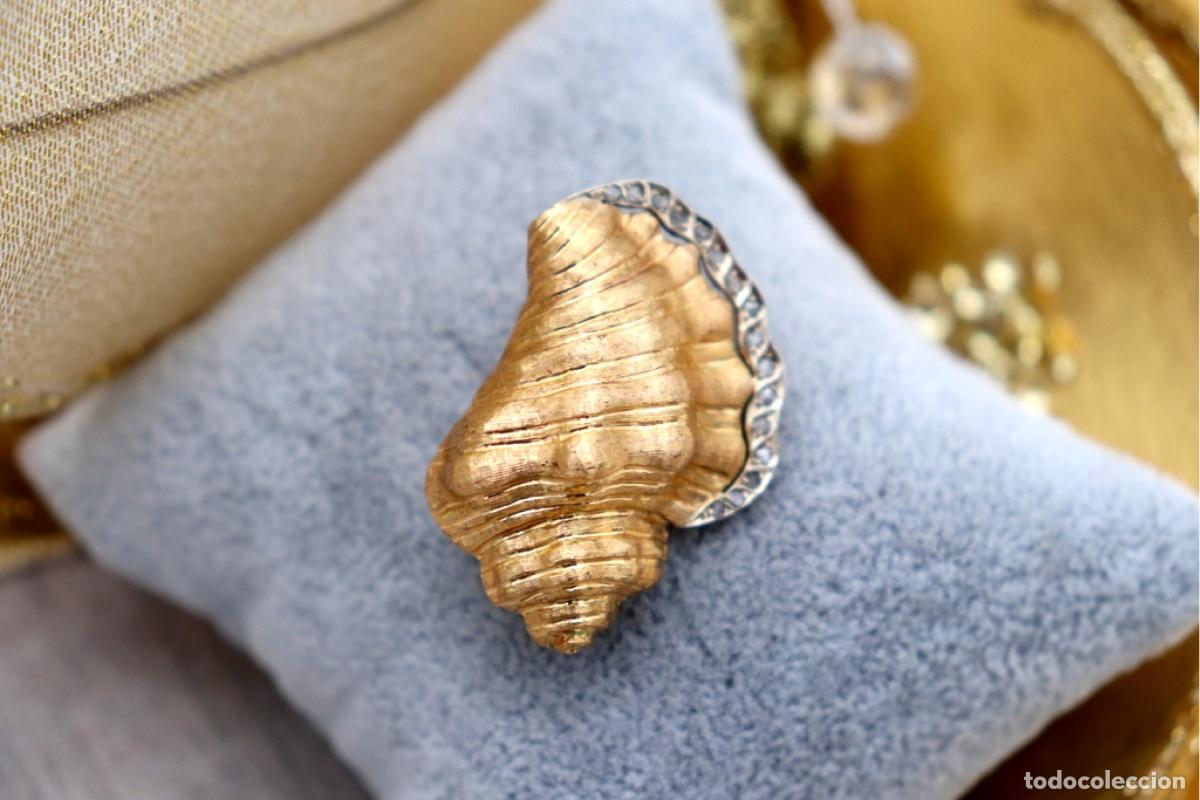 Joyeria: Broche de oro de 19,2 quilates con diamantes - Buzios - Foto 4
