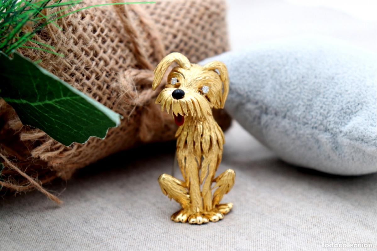Joyeria: Broche de oro de 19,2 quilates con diamantes - Perro - Foto 5