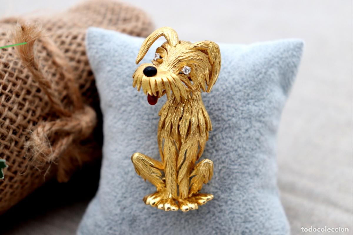 Joyeria: Broche de oro de 19,2 quilates con diamantes - Perro - Foto 6