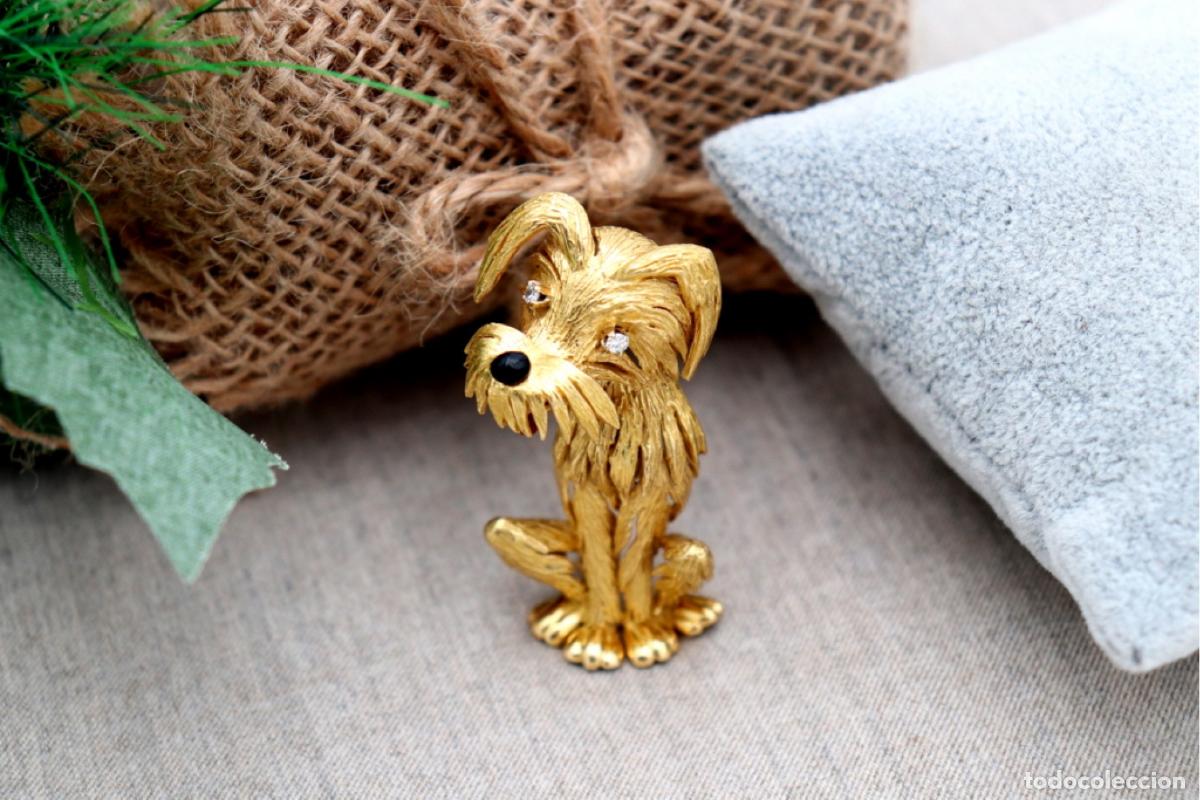 Joyeria: Broche de oro de 19,2 quilates con diamantes - Perro - Foto 7