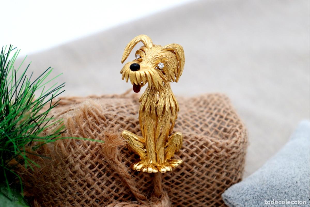 Joyeria: Broche de oro de 19,2 quilates con diamantes - Perro - Foto 8