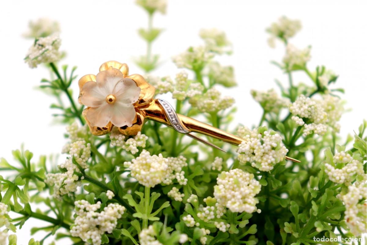 Joyeria: Broche de oro de 19,2 quilates con diamantes - Flor - Foto 4